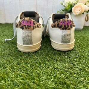 P448 John Sneaker 
Wome /new size 37 US 7 
$298 White and Leopard Print Sneakers